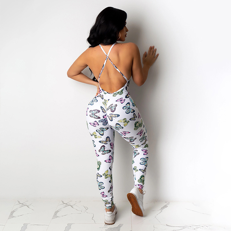 Title 7, Sexy backless jumpsuit met hippe print