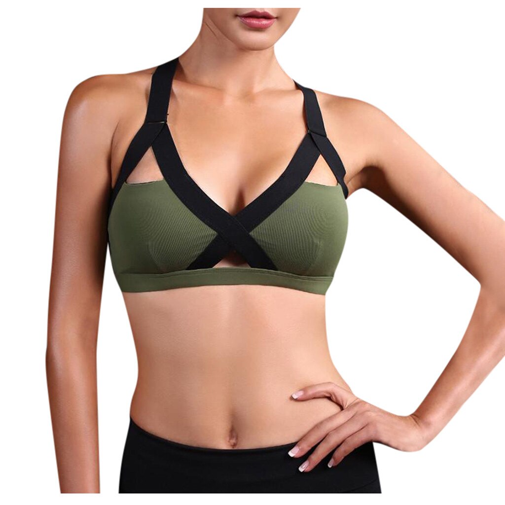 Title 3, Shockproof sports bra for running without under...