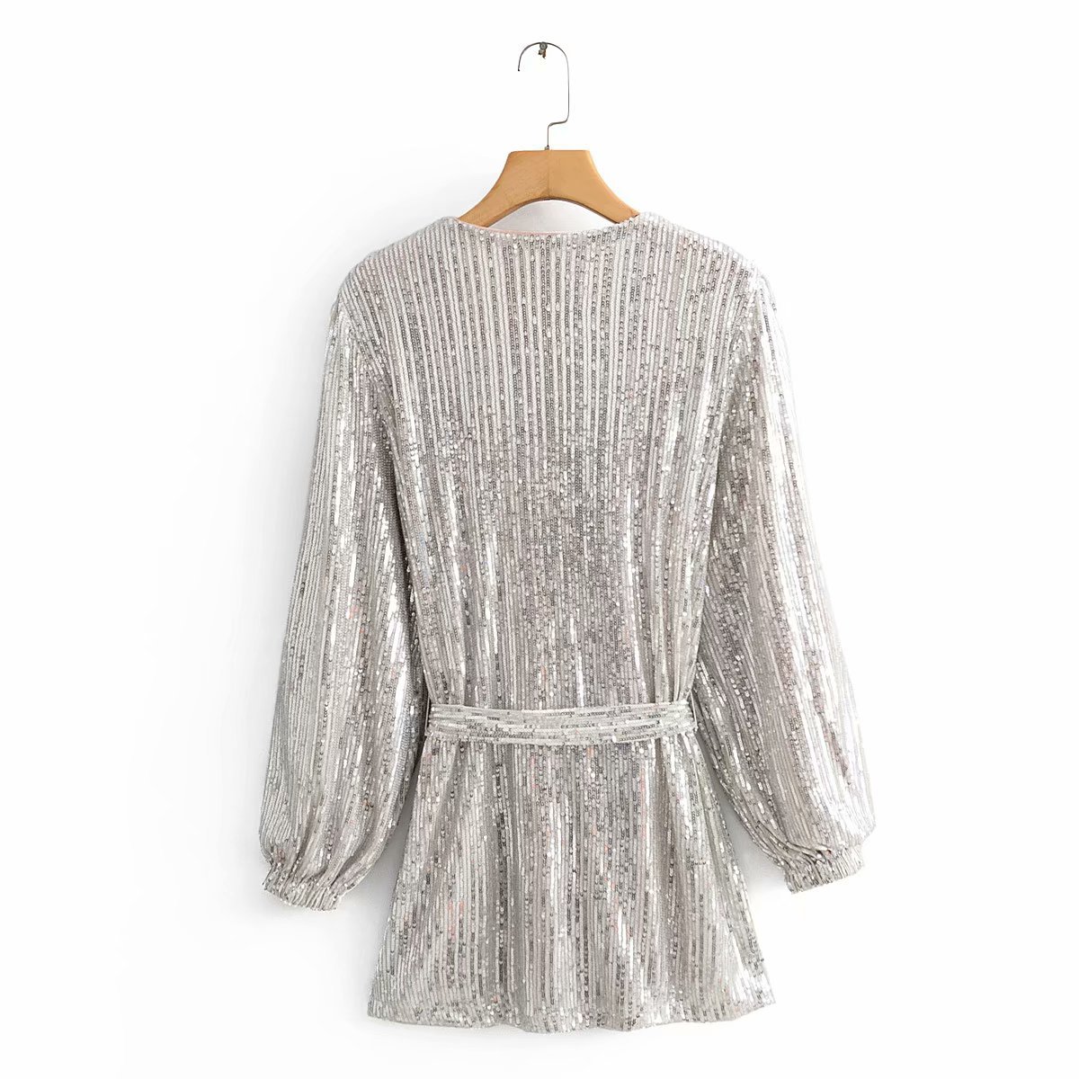 Title 23, Sequined V-neck dress with long sleeves