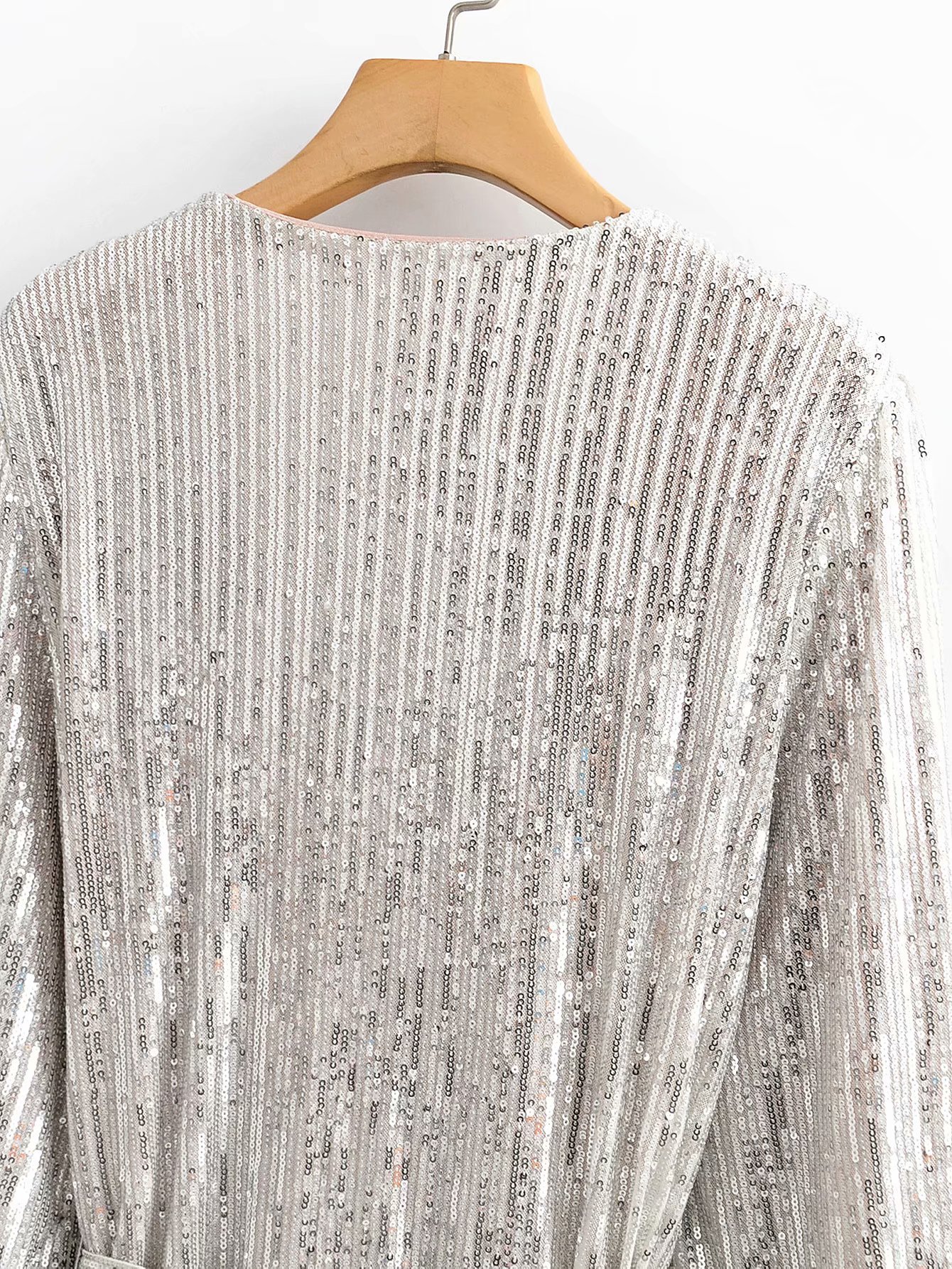 Title 24, Sequined V-neck dress with long sleeves