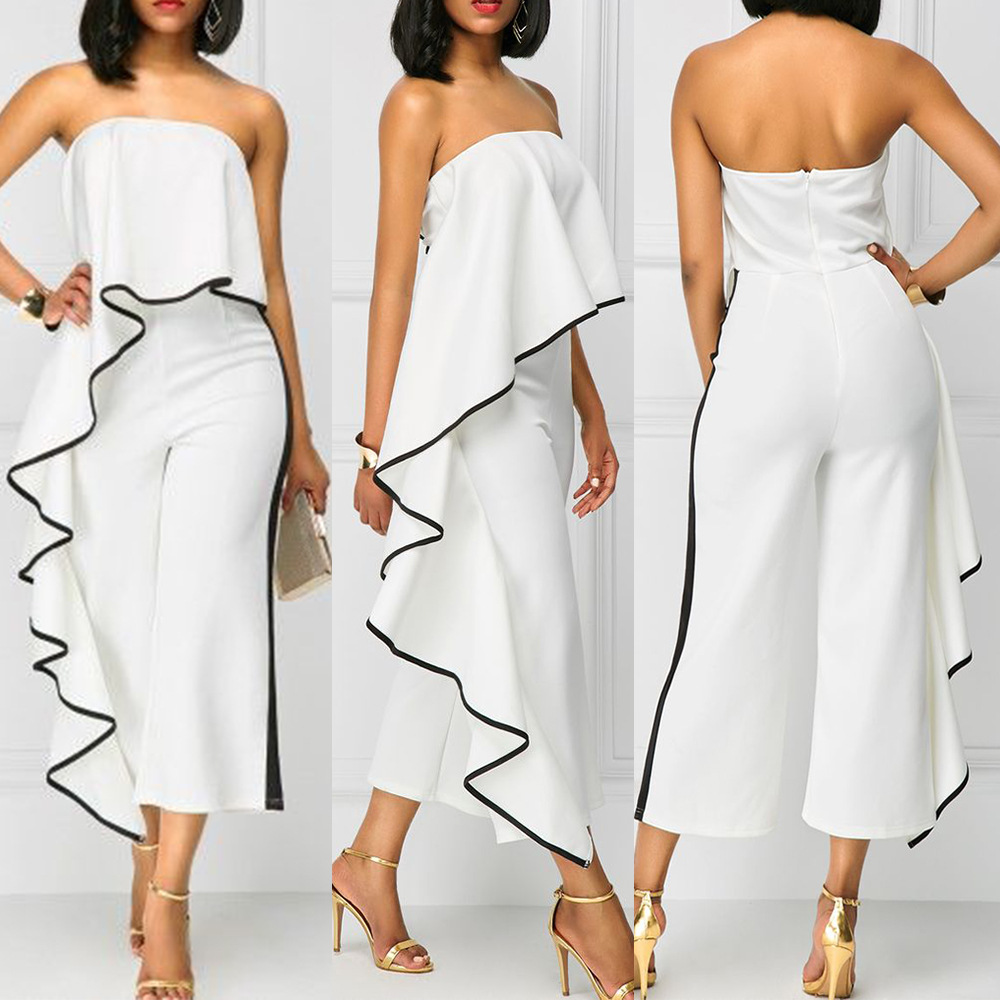 Title 4, One shoulder wide leg pants