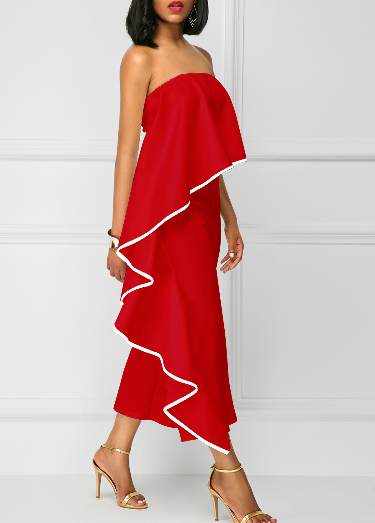 Title 10, One shoulder wide leg pants