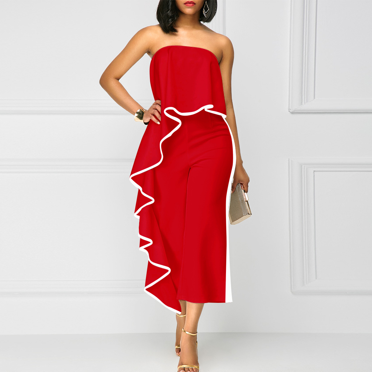 Title 11, One shoulder wide leg pants