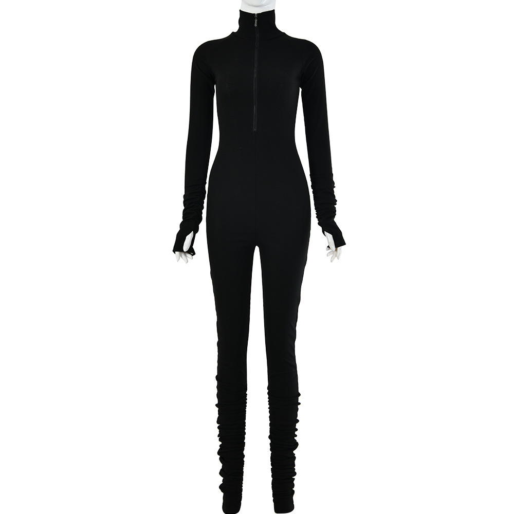 Title 14, Womens skinny solid color jumpsuit, a versatil...