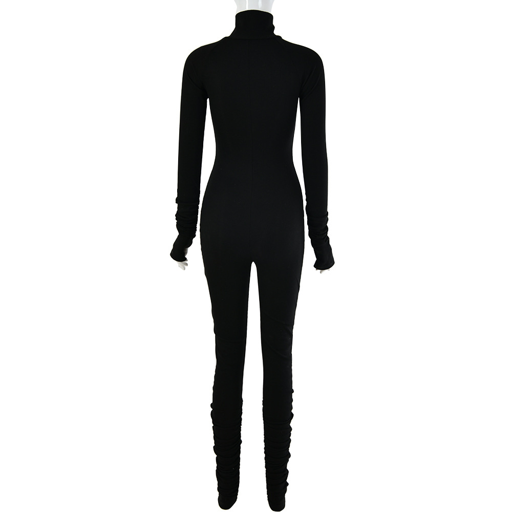 Title 16, Womens skinny solid color jumpsuit, a versatil...