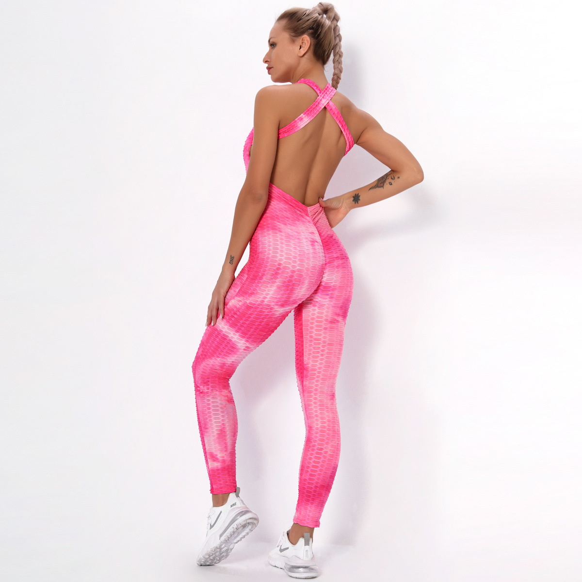 Title 10, Shaping Tie Dyed Jacquard Sports Yoga Jumpsuit