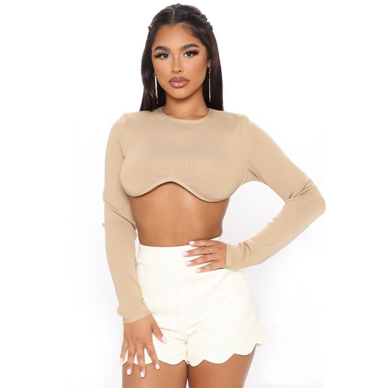 Title 6, Round neck tube top with irregular umbilical top