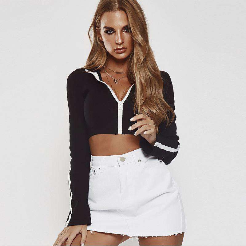 Title 4, Fashion cardigan zipper long sleeve short jacke...