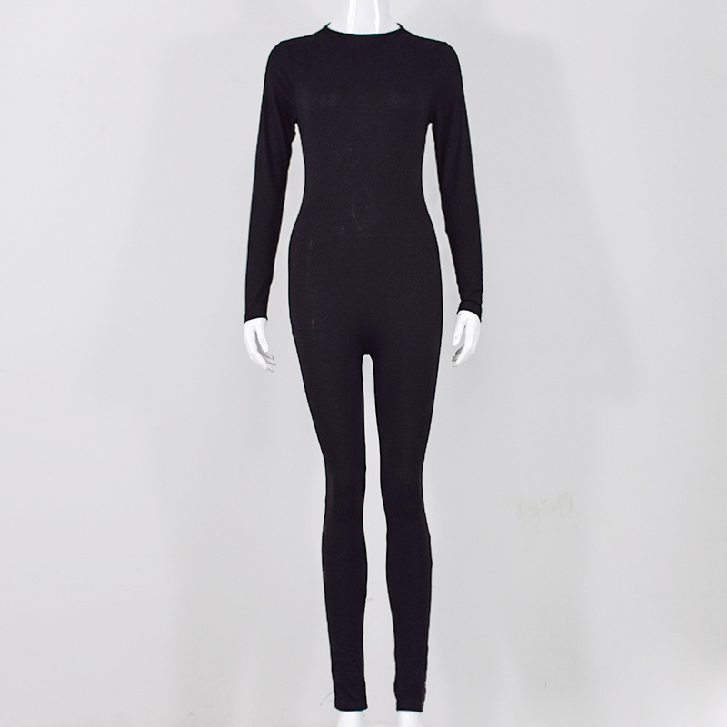 Title 16, Solid color sexy tight bottomed Jumpsuit