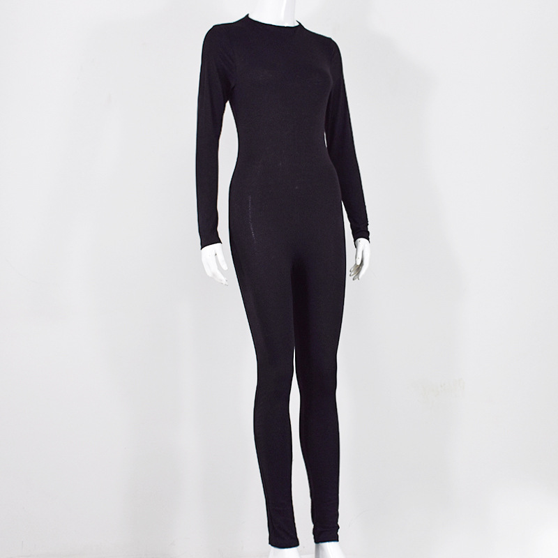 Title 17, Solid color sexy tight bottomed Jumpsuit