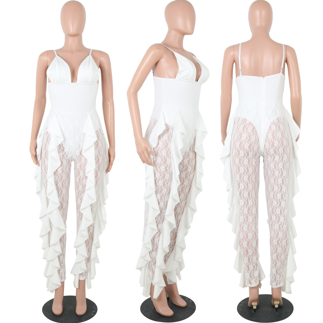 Title 6, V-neck fungus jumpsuit