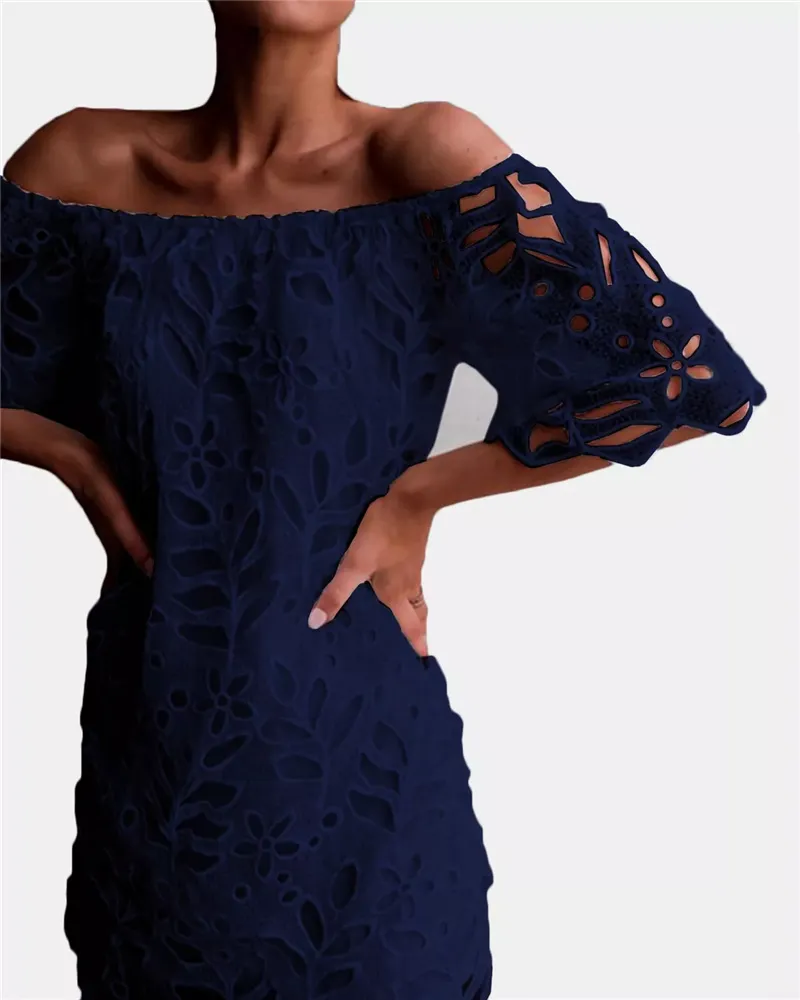 2019 New Arrival Top Selling Summer Women Dresses Lace Off Shoulder Backless Dresses