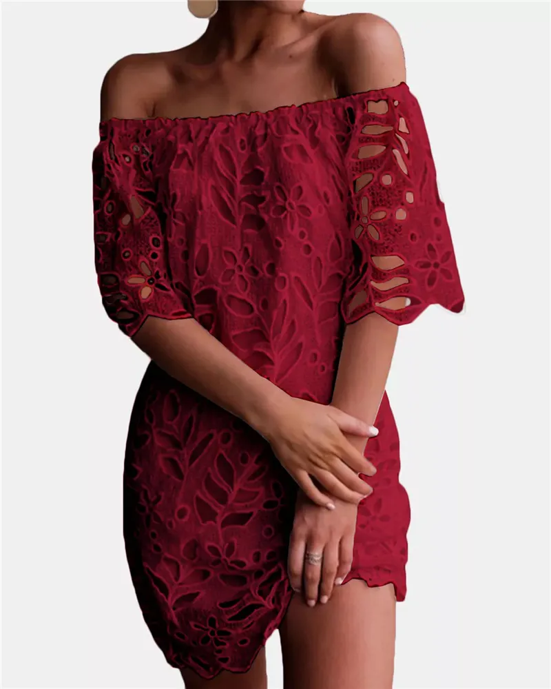 2019 New Arrival Top Selling Summer Women Dresses Lace Off Shoulder Backless Dresses