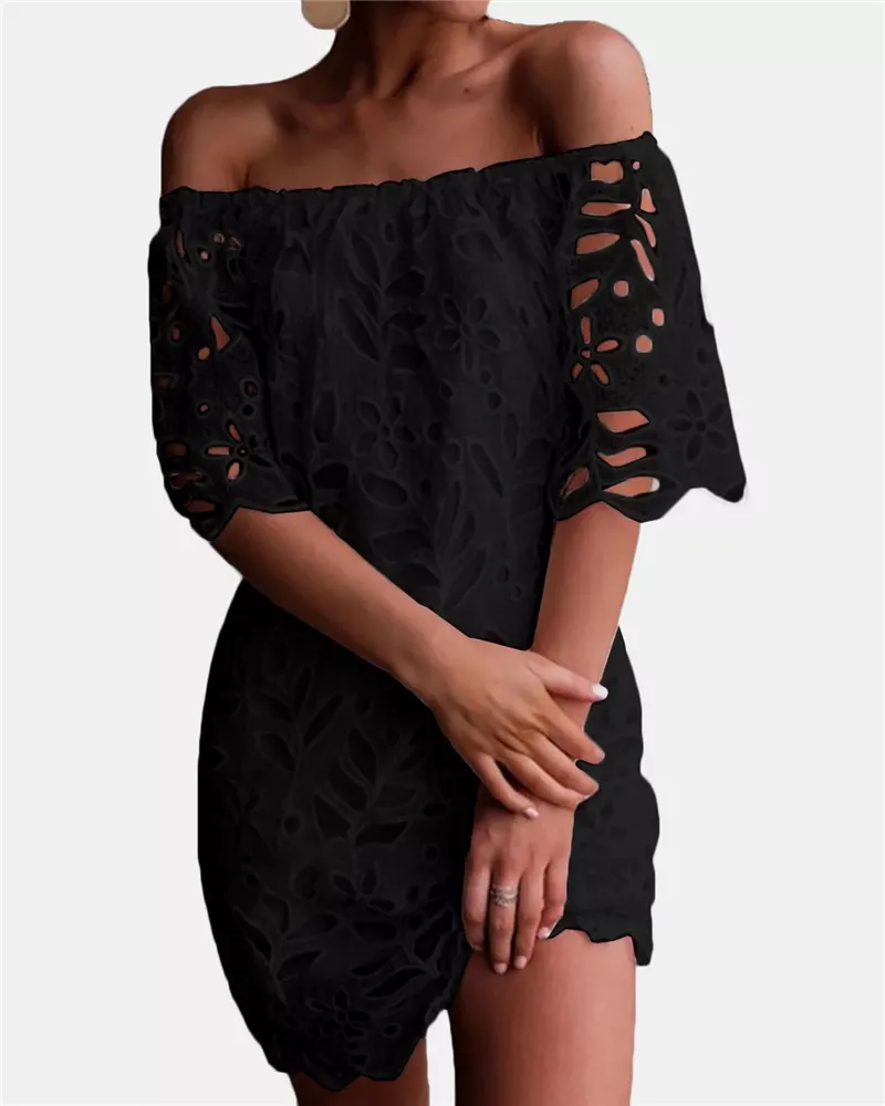 2019 New Arrival Top Selling Summer Women Dresses Lace Off Shoulder Backless Dresses