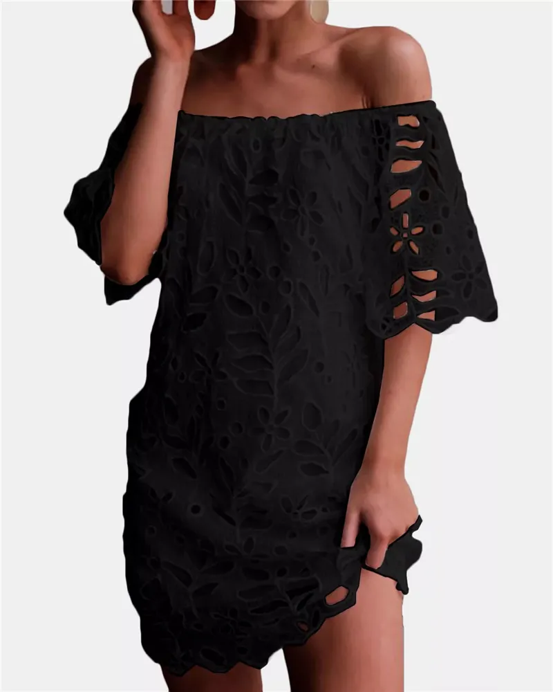 2019 New Arrival Top Selling Summer Women Dresses Lace Off Shoulder Backless Dresses