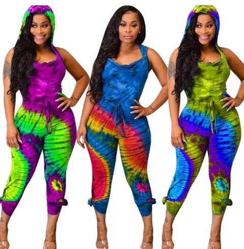 Title 1, Sneldrogende tie-dye kleurrijke jumpsuit