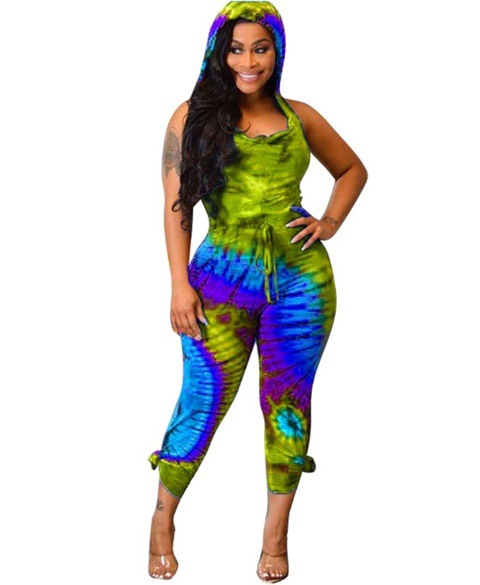 Title 3, Sneldrogende tie-dye kleurrijke jumpsuit