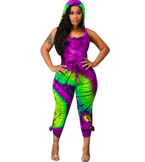 Title 4, Sneldrogende tie-dye kleurrijke jumpsuit