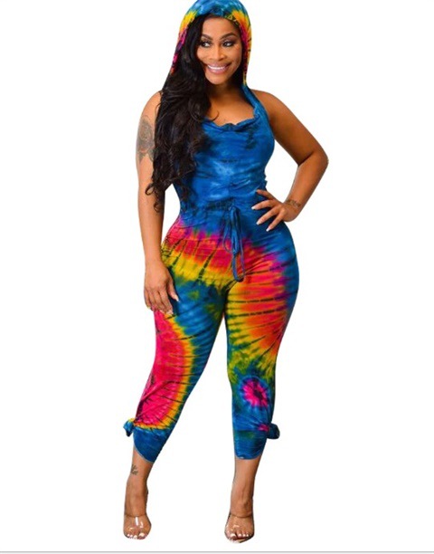 Title 5, Sneldrogende tie-dye kleurrijke jumpsuit