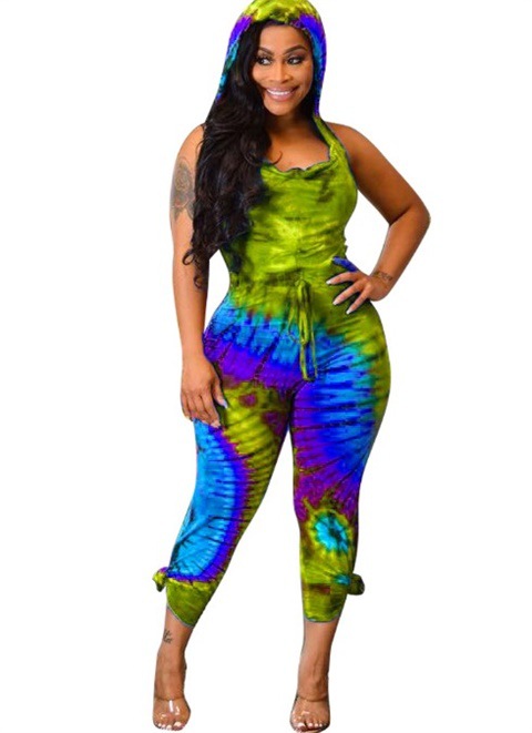 Title 7, Sneldrogende tie-dye kleurrijke jumpsuit