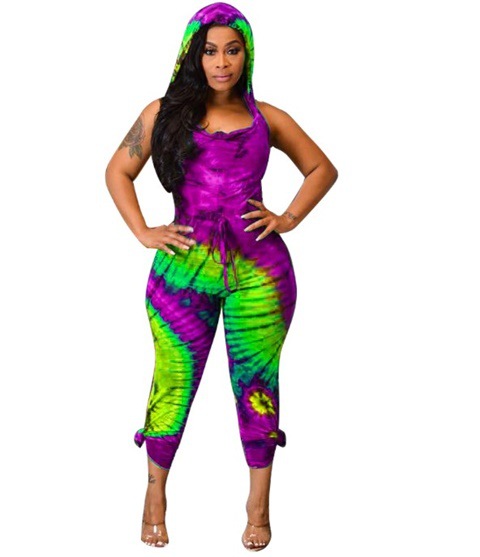 Title 8, Sneldrogende tie-dye kleurrijke jumpsuit