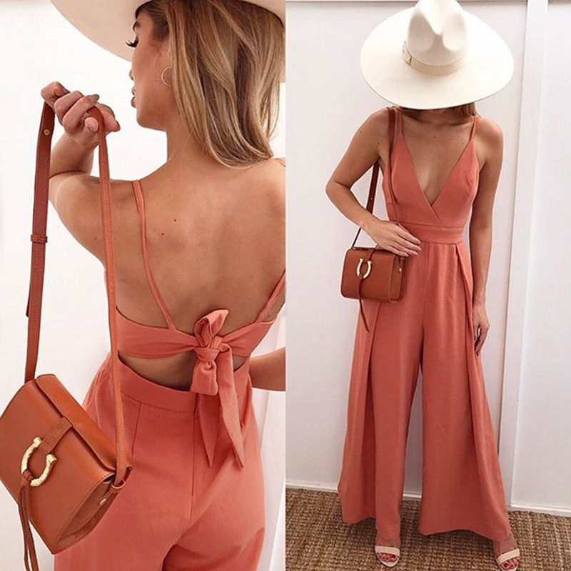 Title 2, Sexy Dames Jumpsuit met Diepe V-Hals en Brede P...