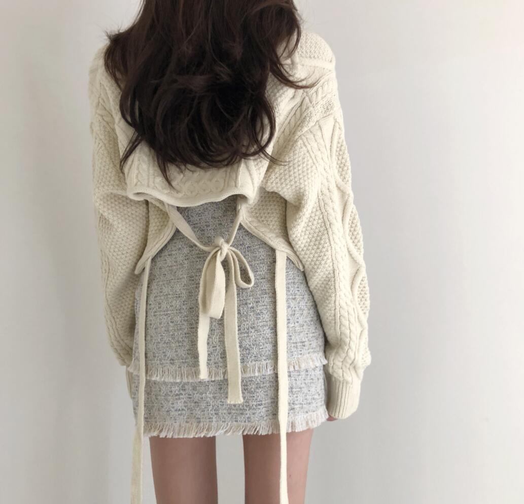 Title 9, Naughty Cute Twist Back Tie Sweater + Tassel Skirt