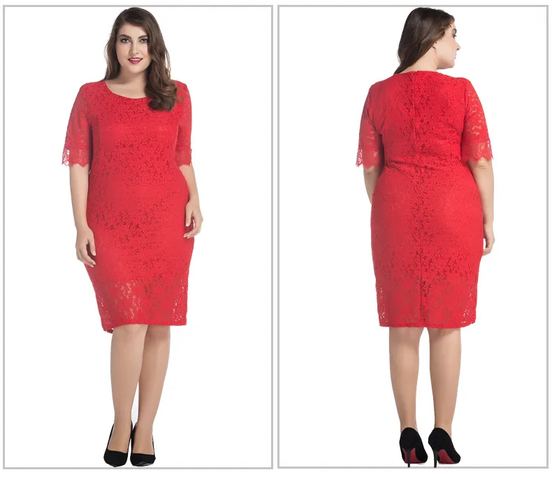 Fat Women Bodycon Dress Plus Size 10XL Fat Women Party Dress Lady Lace Office Dresses