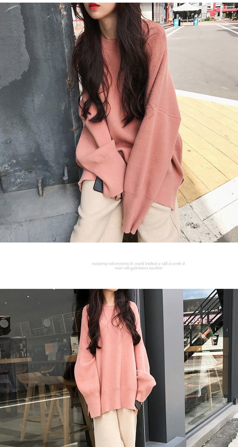 Title 9, Lazy Style Loose Sweater Wide Leg Pants Suit Women