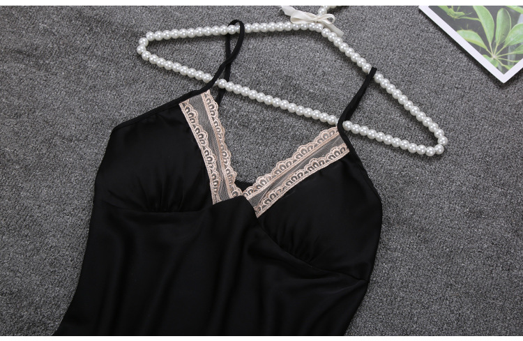 Title 25, Sexy V-Neck Pajamas Two-Piece Ice Ribbon Chest ...