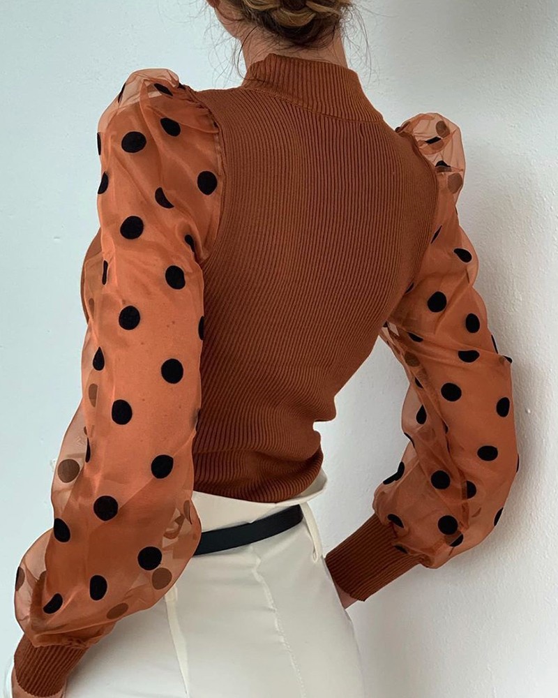 Title 4, Polka Dot Pattern Shirt for Women