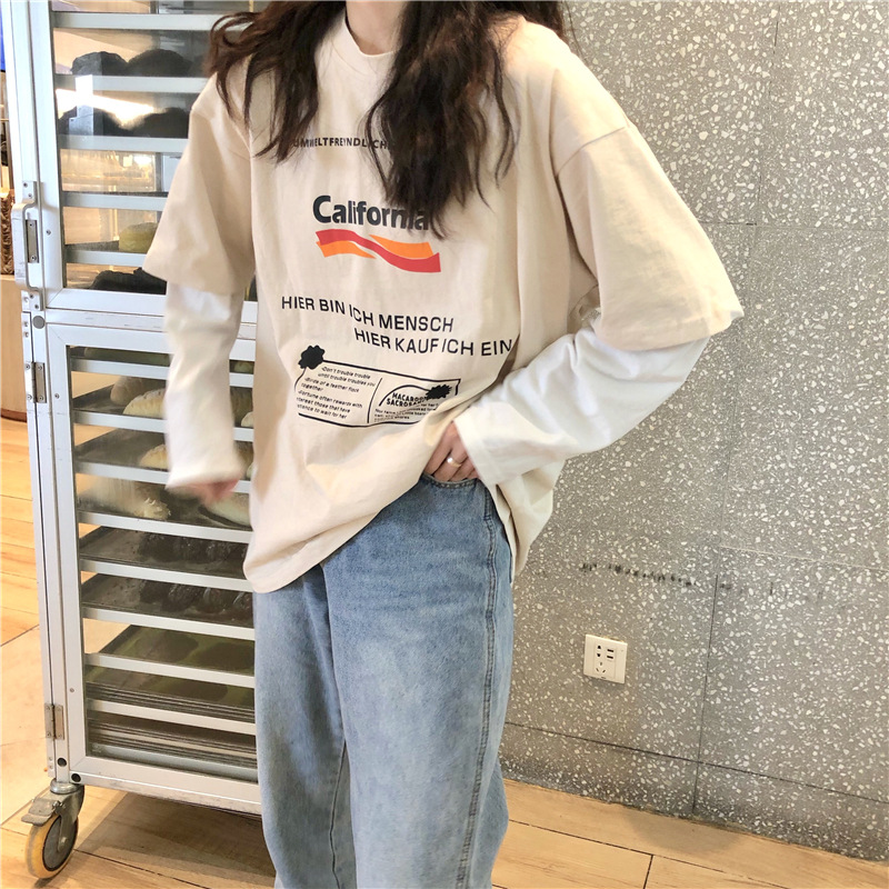 Title 10, New Korean loose Harajuku lazy wind top