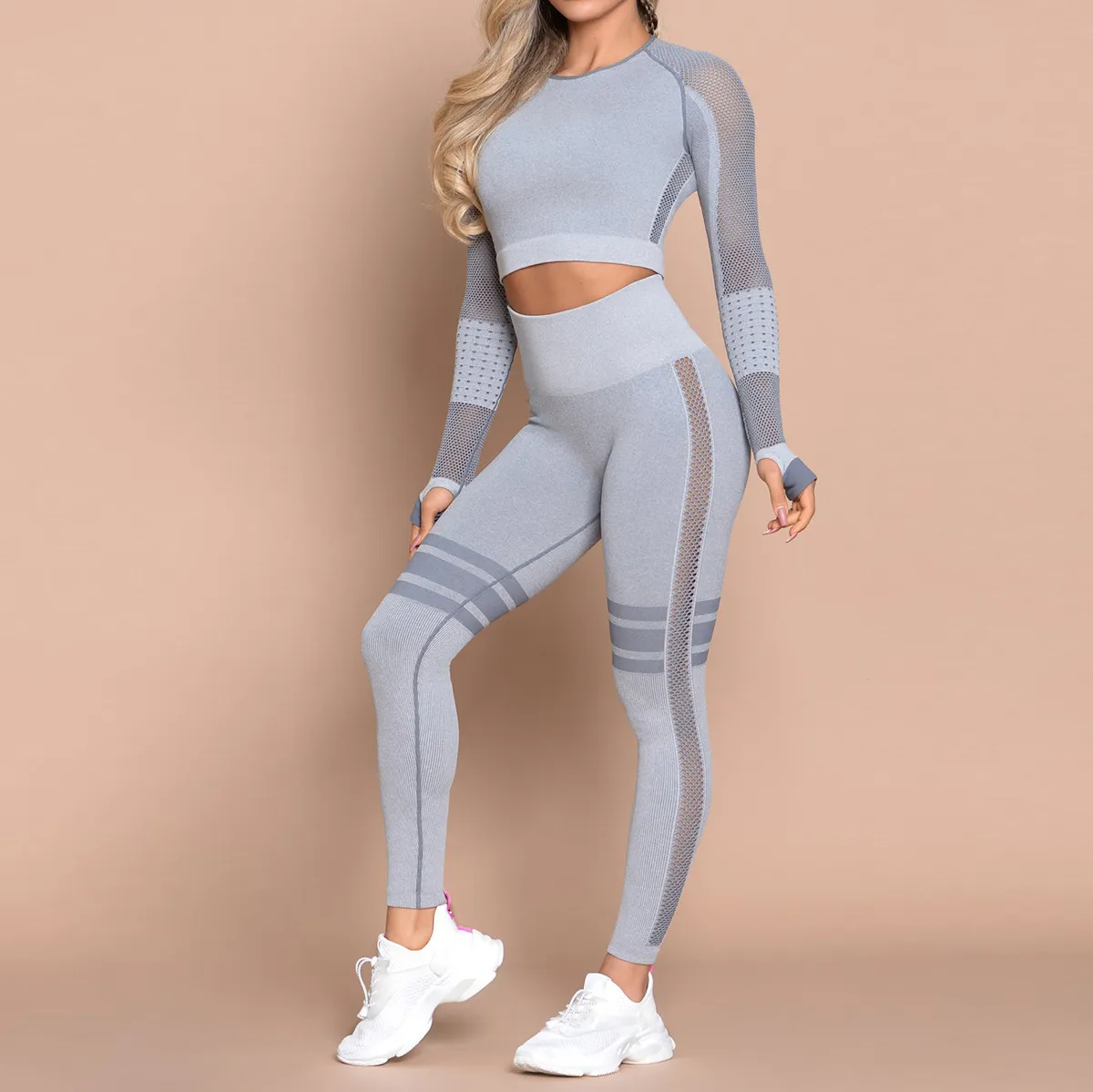 High Waist Leggings Tracksuit Two Piece Yoga Set Sports Clothing