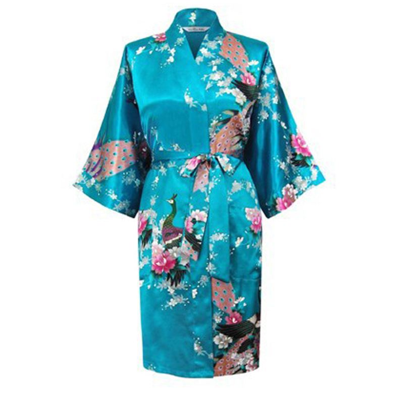 Title 7, Silk nightgown peacock nightgown sexy cardigan