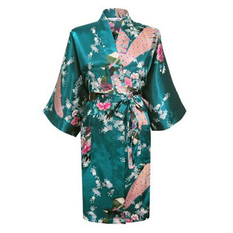 Title 9, Silk nightgown peacock nightgown sexy cardigan