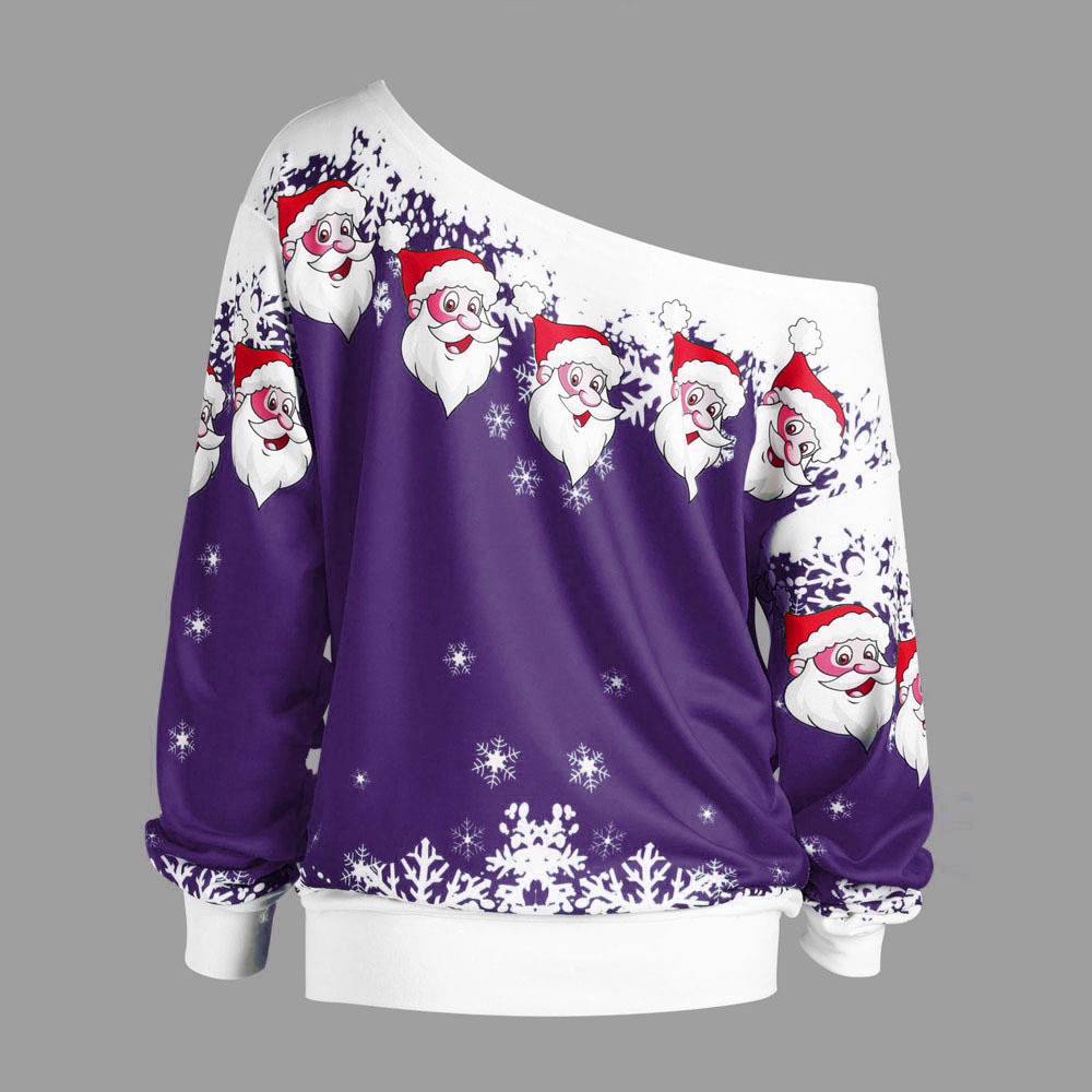 Title 4, One-shoulder Santa Claus sweater