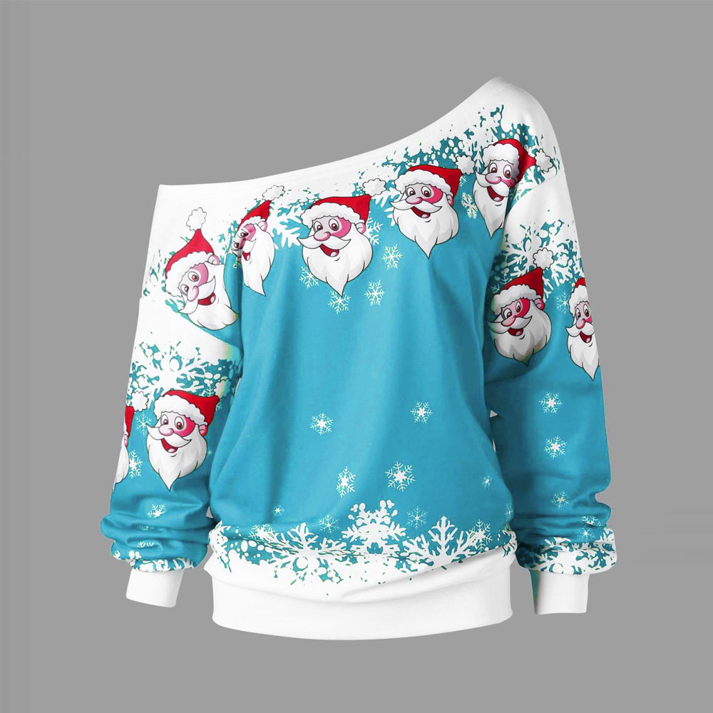 Title 6, One-shoulder Santa Claus sweater