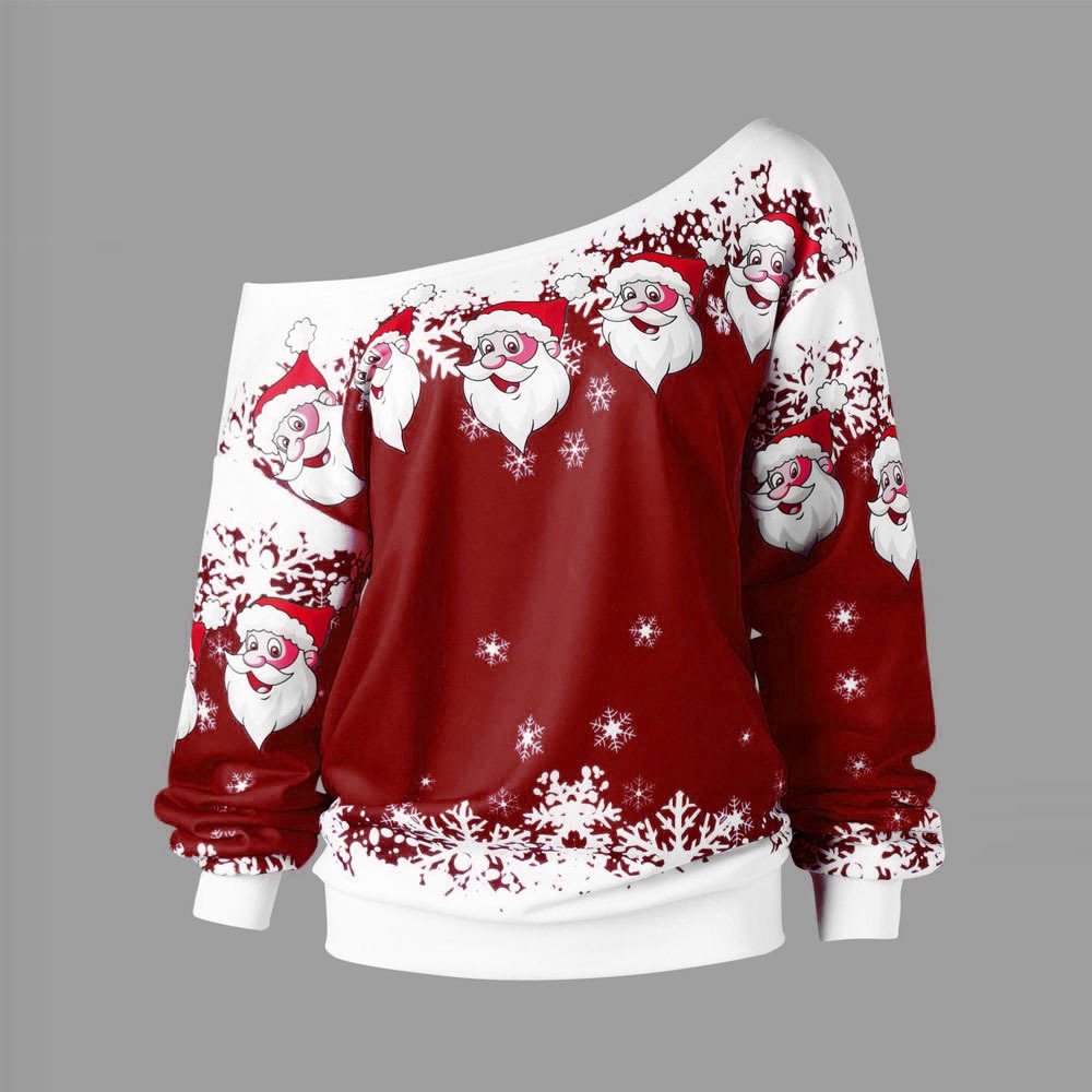 Title 8, One-shoulder Santa Claus sweater