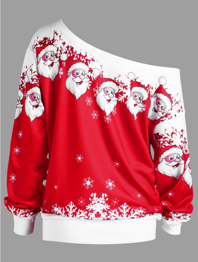 Title 11, One-shoulder Santa Claus sweater