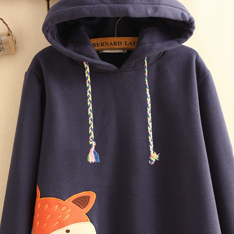 Title 15, Fox embroidered patch hoodie