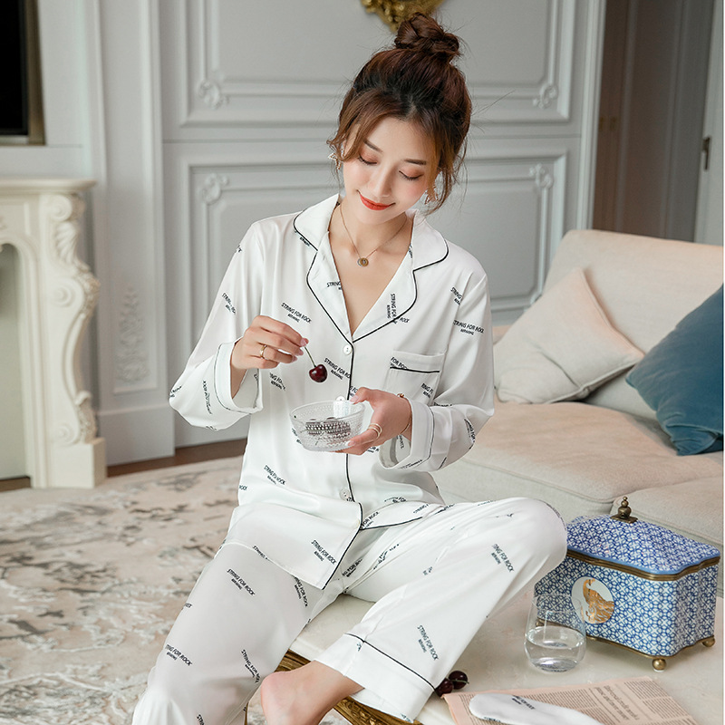 Title 5, Silk pajamas women snow silk satin loose