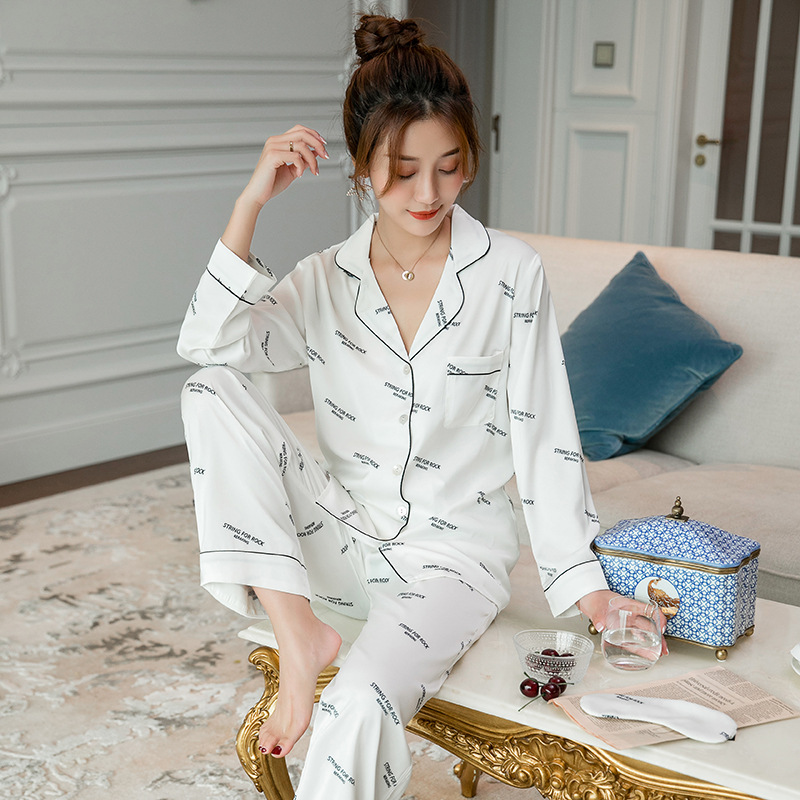 Title 6, Silk pajamas women snow silk satin loose