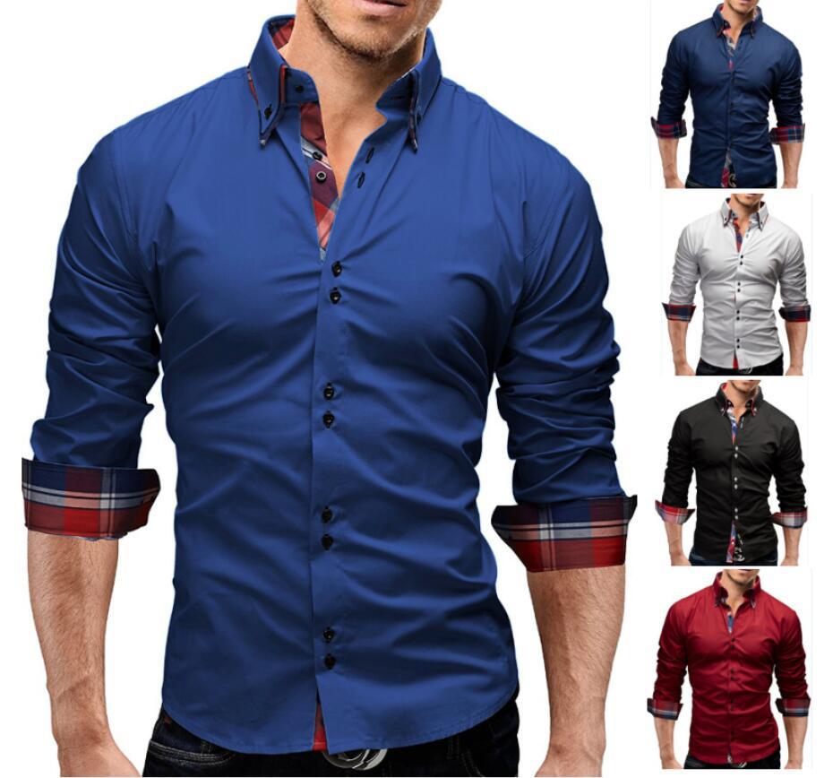 Title 1, Camisa clásica interior slim para hombre Elegan...