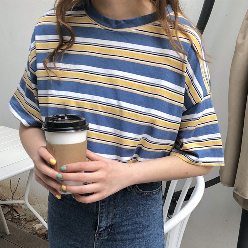 Title 7, Striped loose short sleeve T-shirt