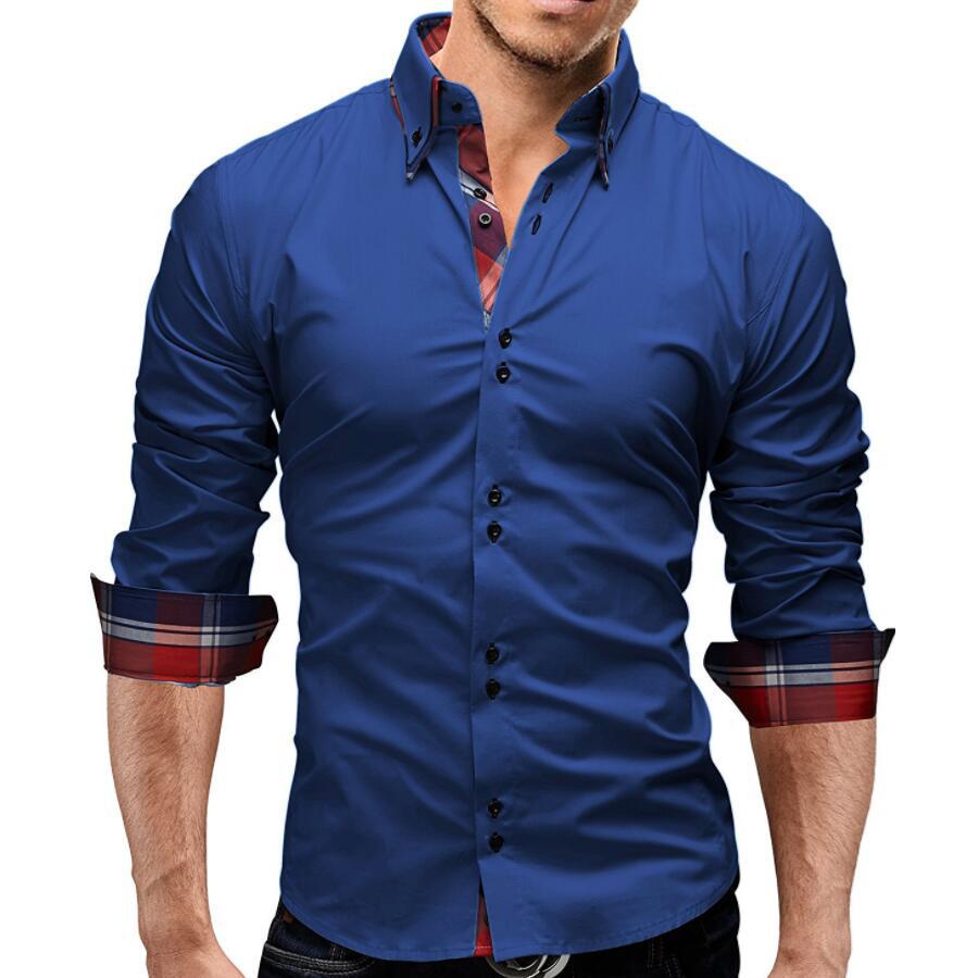 Title 5, Camisa clásica interior slim para hombre Elegan...