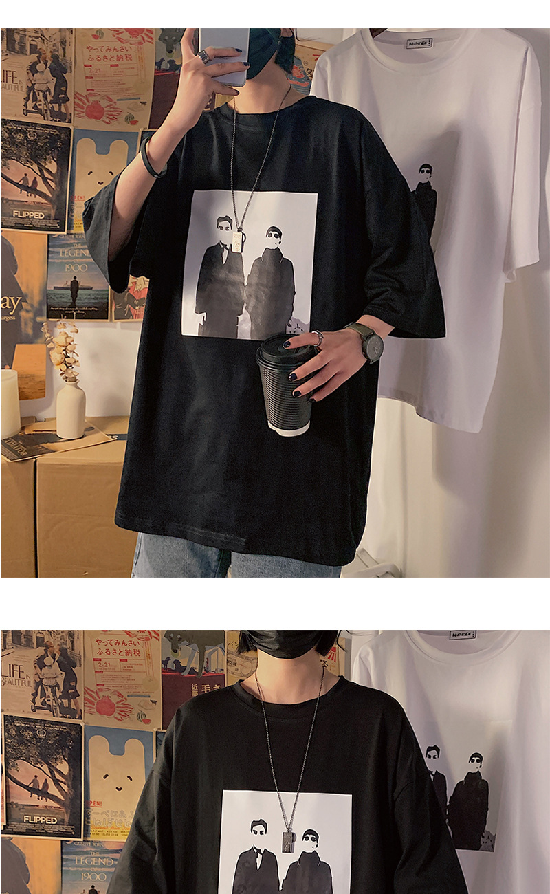 Title 8, Korean Style Round Neck Short Sleeve Loose T-sh...