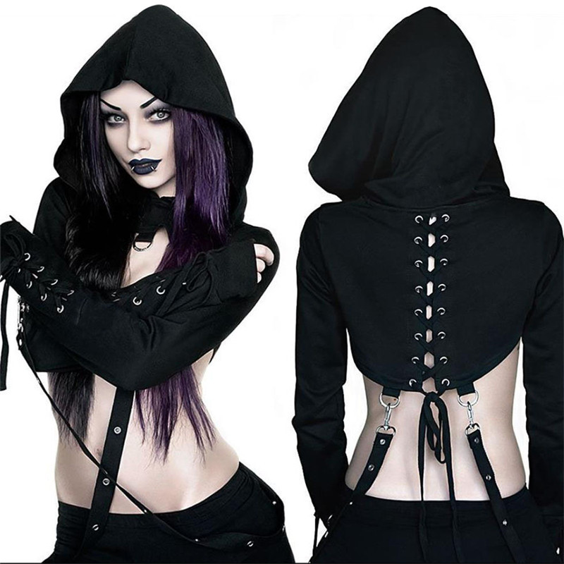 Title 5, Lace-up hooded long-sleeved sweater