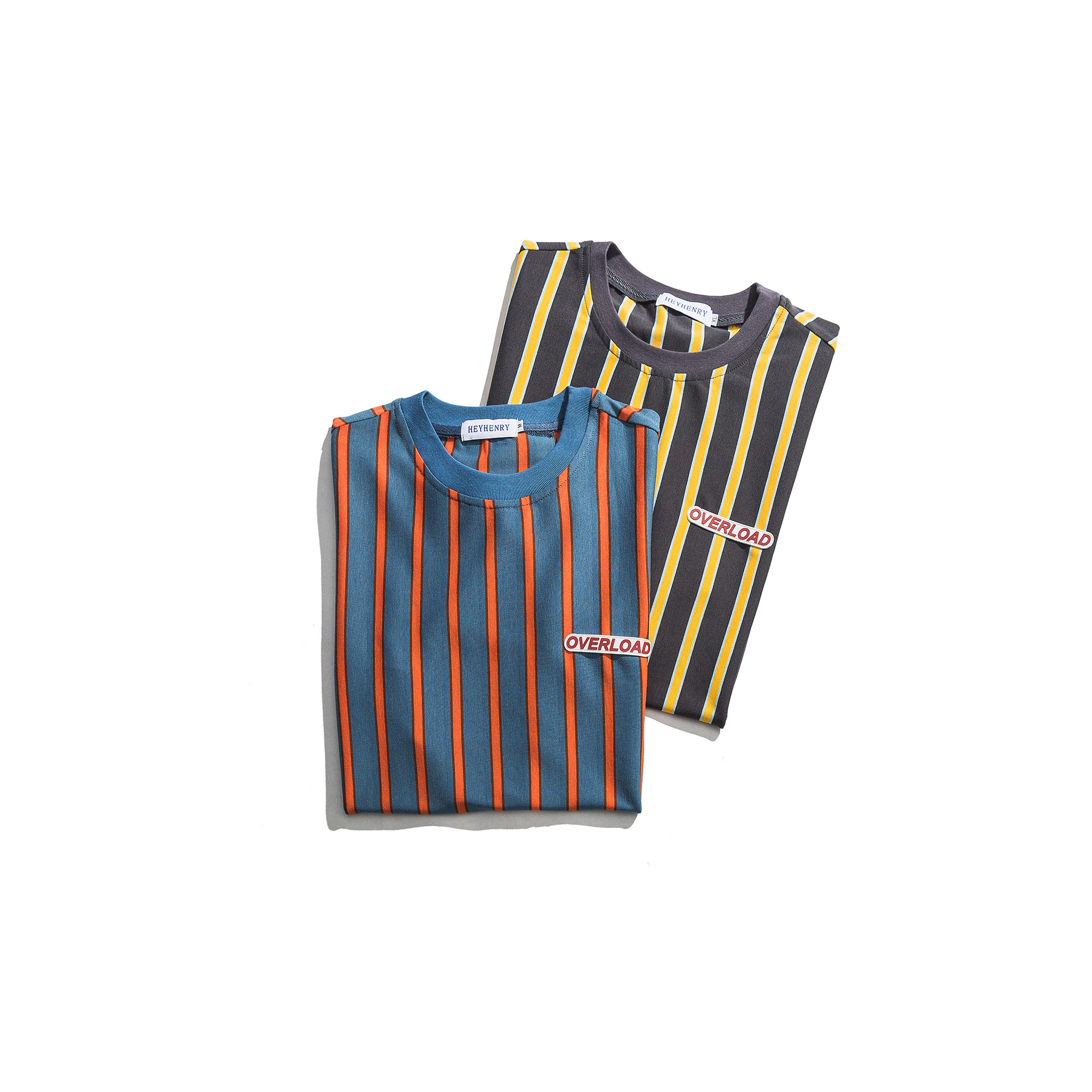 Title 6, Loose vertical striped short sleeve shirt for u...