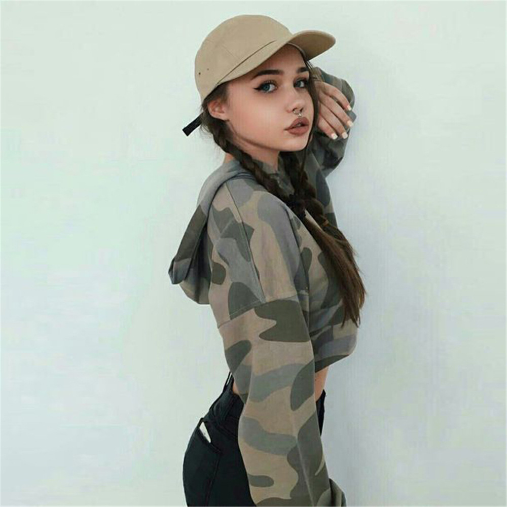 Title 1, Cropped Camouflage Sweater Women