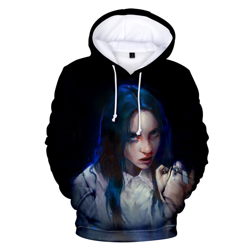 Title 14, Billie Eilish 3D dukserica sa kapuljačom u digi...